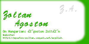 zoltan agoston business card